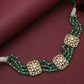 925 Silver Moissanite Polki Green Necklace