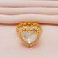 925 Silver Moissanite Polki Heart Shape Ring