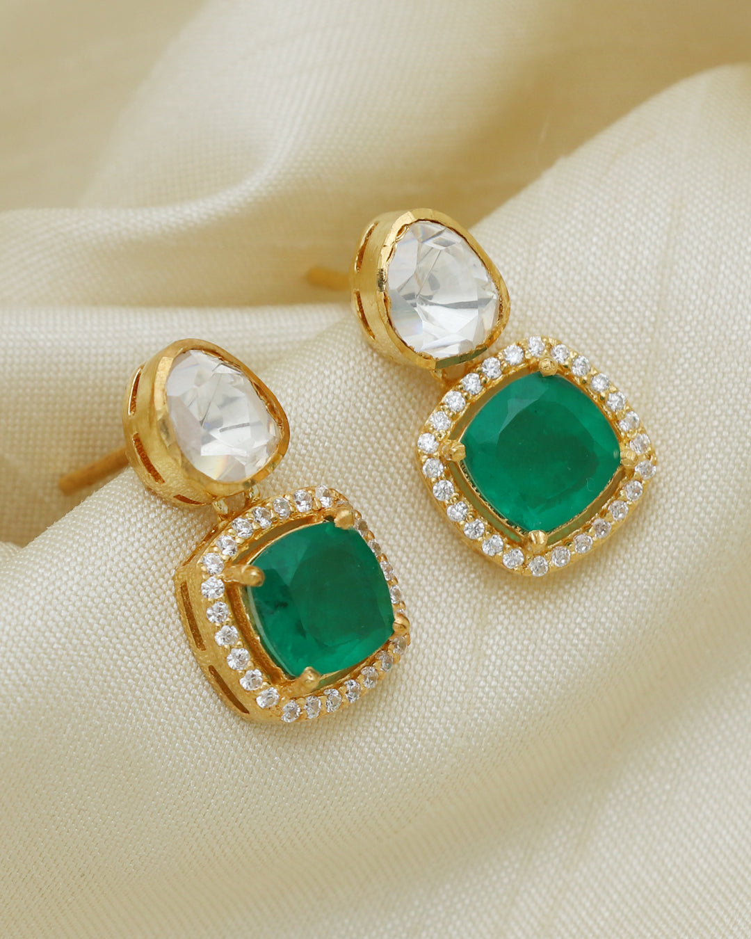 925 Silver Polki Stud Earring