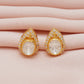 925 Silver Moissanite Polki Pear Shape Stud Earring