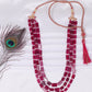 Red Quartz And Pearl Gemstone Beads Necklace Jewelry