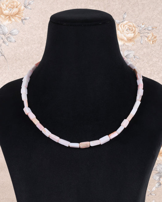 Pink Opal Gemstone Beads Necklace Jewelry