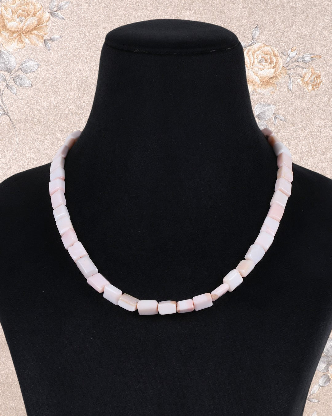 Pink Opal Gemstone Beads Necklace Jewelry