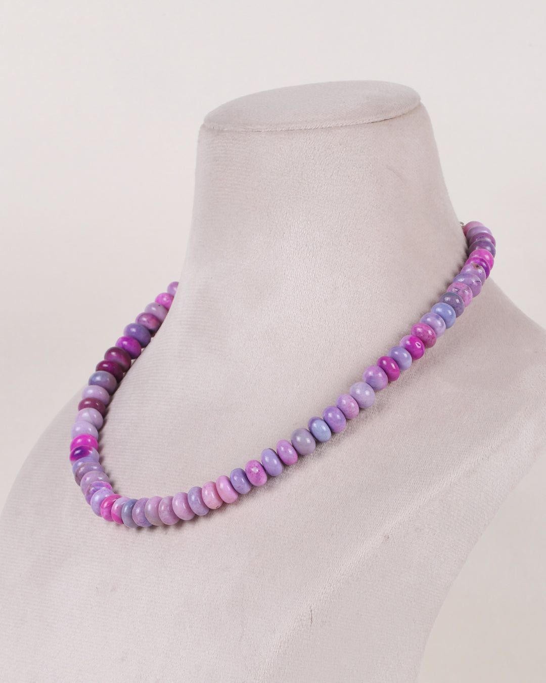 Purple Opal Gemstone Rondelle Smooth Beads Necklace Jewelry