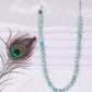 Blue  Opal Gemstone Round Smooth Beads Necklace Jewelry