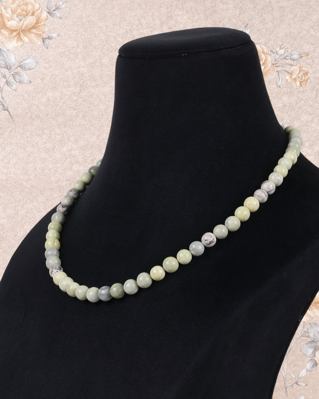 Green Opal Gemstone Round Smooth Beads Necklace Jewelry