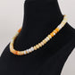 Orange Opal Gemstone Rondelle  Smooth Beads Necklace Jewelry