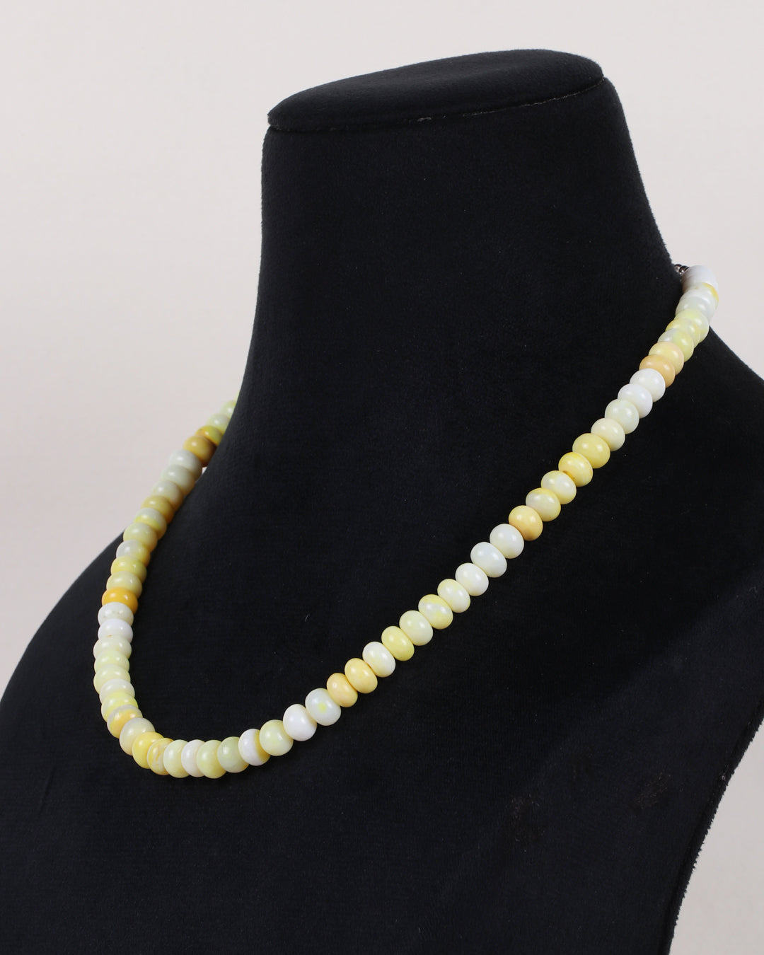 yellow Opal Gemstone Rondelle  Smooth Beads Necklace Jewelry