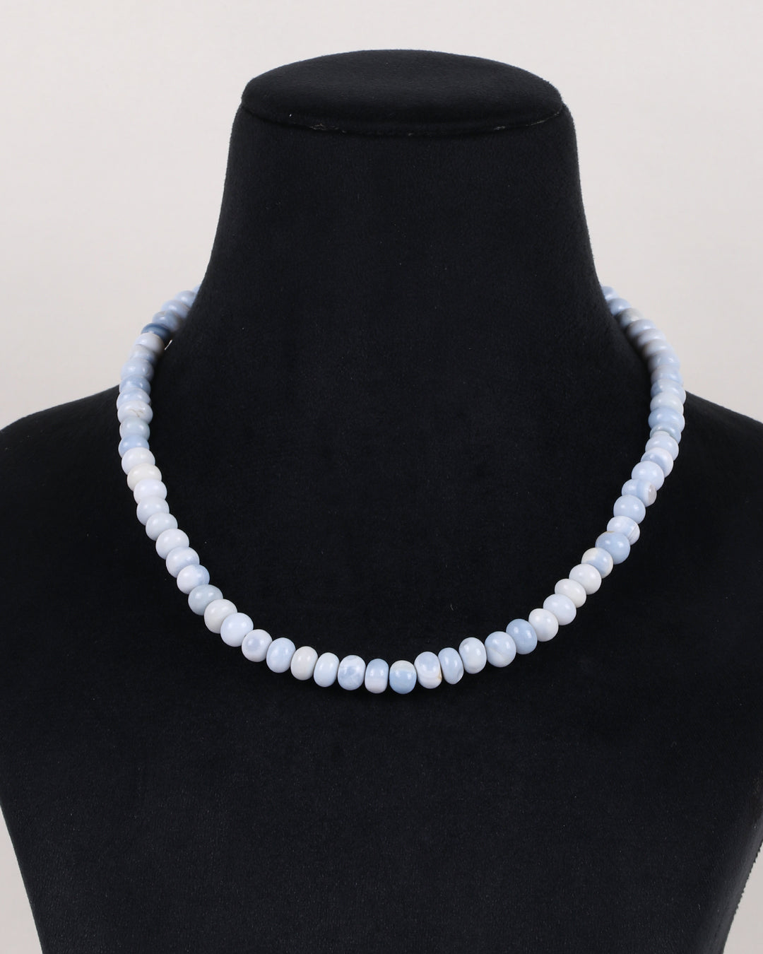 Blue Opal Gemstone Rondelle  Smooth Beads Necklace Jewelry