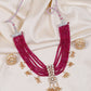 925 Silver Ruby Gemstone Beads Necklace Jewelry