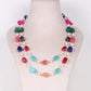 Natural Multi Quartz & Pearl Gemstone Beads Necklace Jewelry