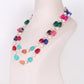 Natural Multi Quartz & Pearl Gemstone Beads Necklace Jewelry