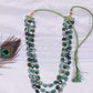 Natural Emerald And Pearl Gemstone faceted Beads Necklace Jewelry