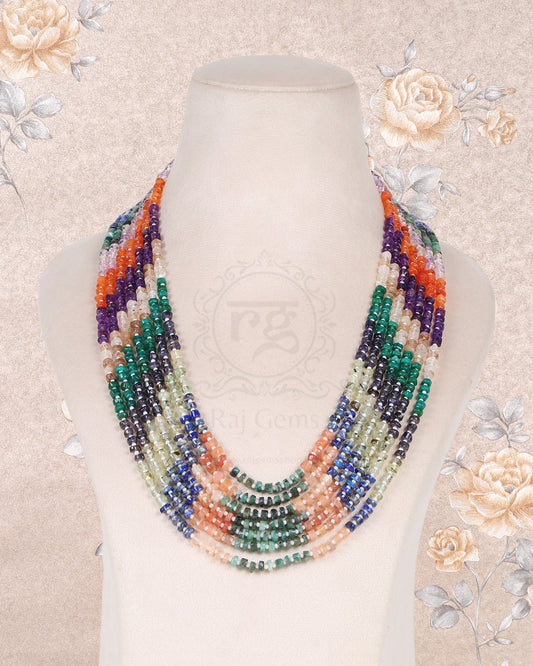 Multi Semi precious Gemstone Beads Necklace jewelry