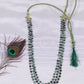 Natural Emerald And Pearl gemstone Round Beads Necklace Jewelry