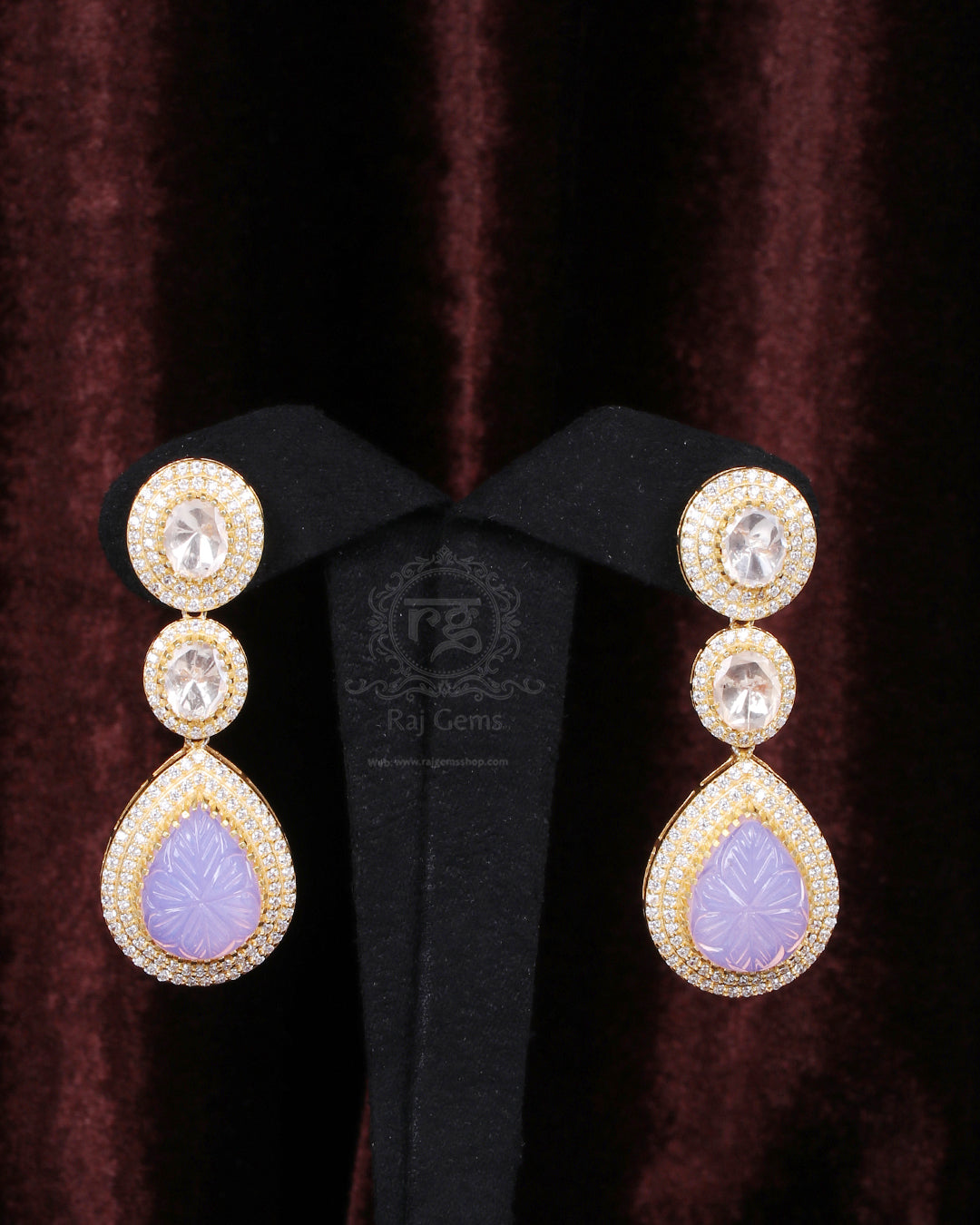 925 Silver Moissanite Pink Earring