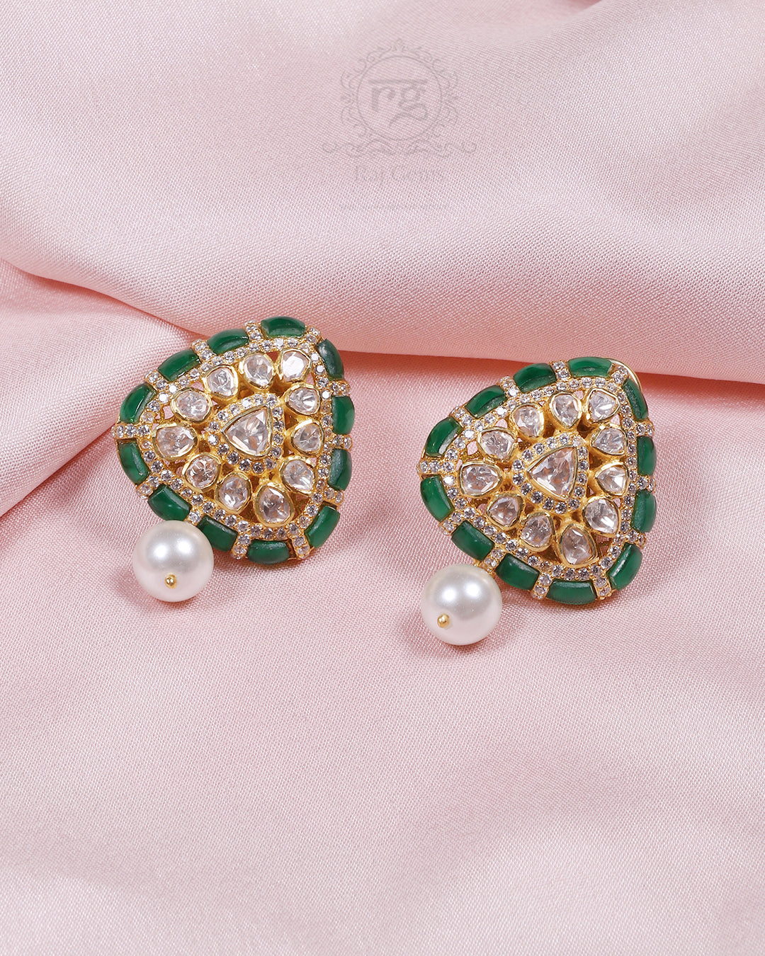 925 Silver Moissanite Green Earring