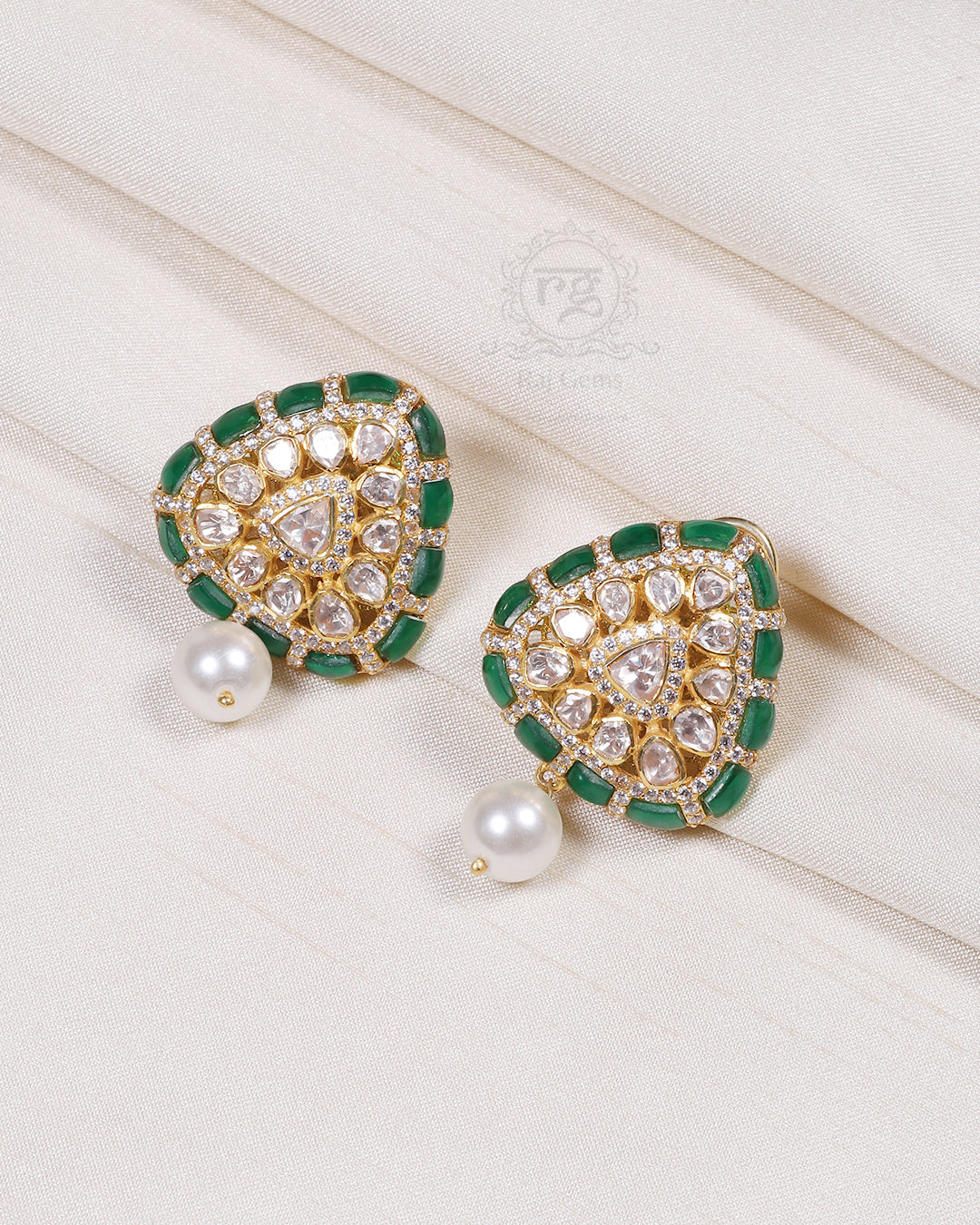 925 Silver Moissanite Green Earring