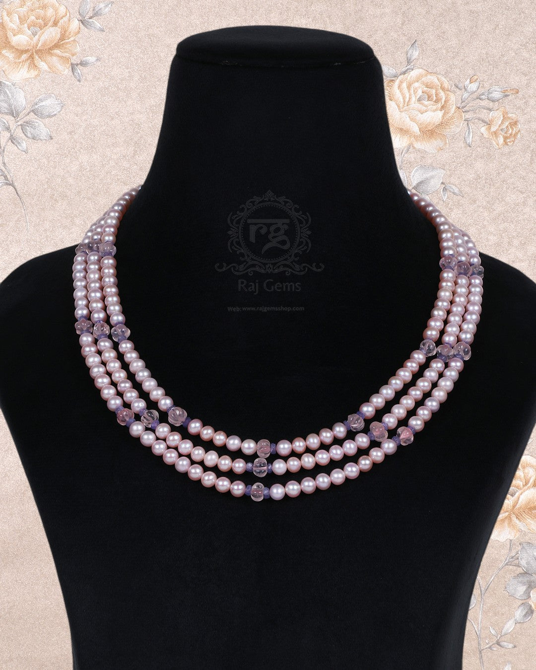 Natural Pink Freshwater Pearl Gemstone Beads Necklace