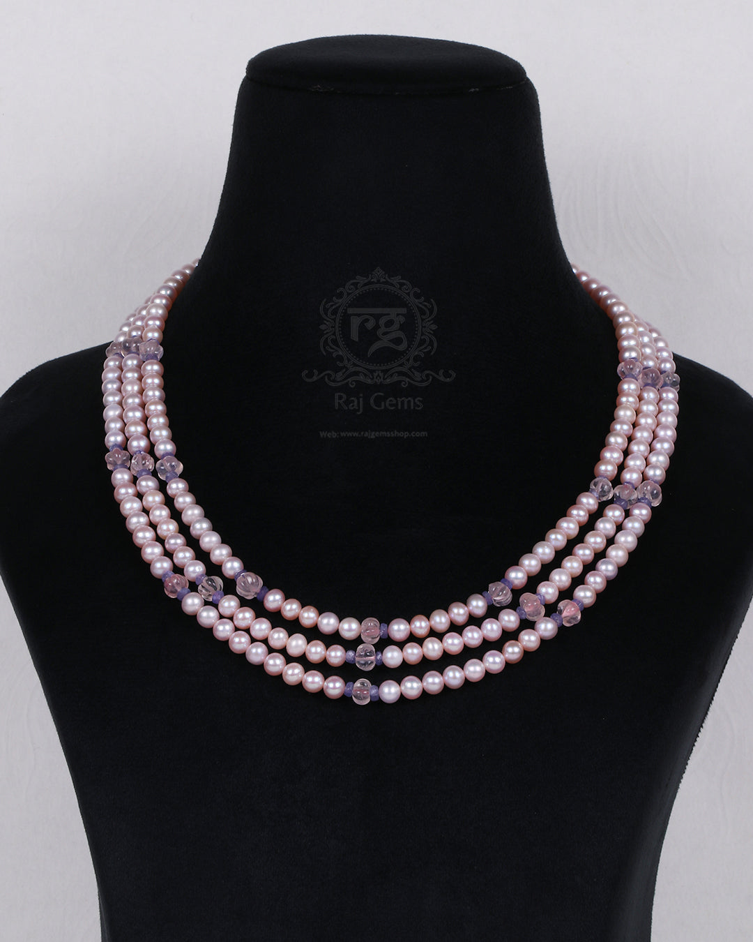 Natural Pink Freshwater Pearl Gemstone Beads Necklace