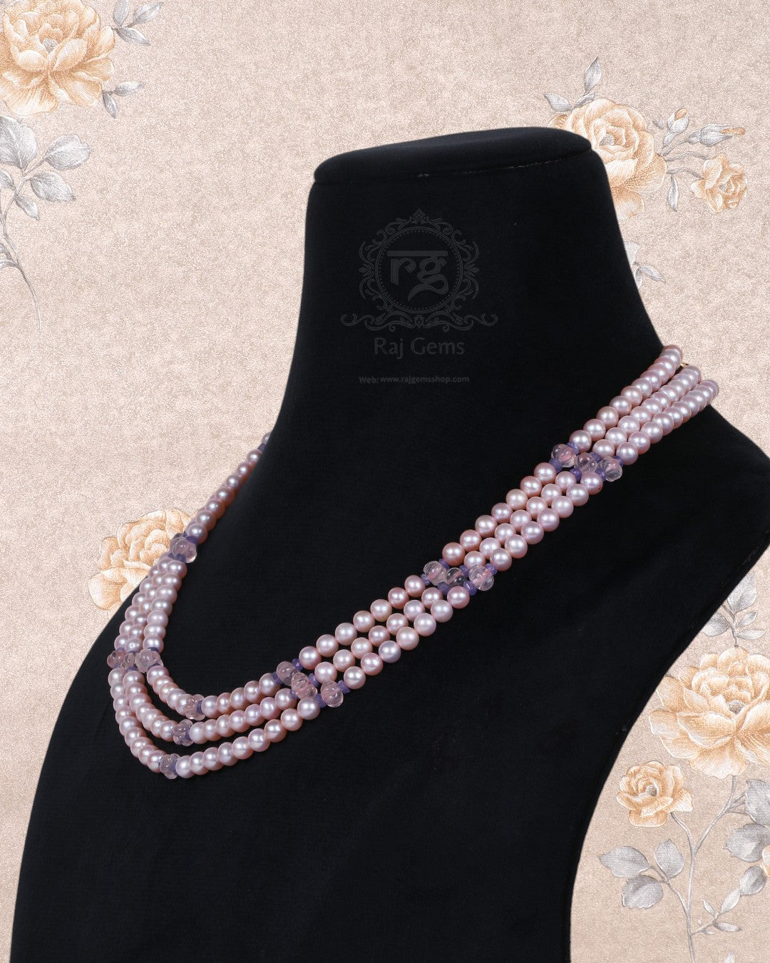 Natural Pink Freshwater Pearl Gemstone Beads Necklace