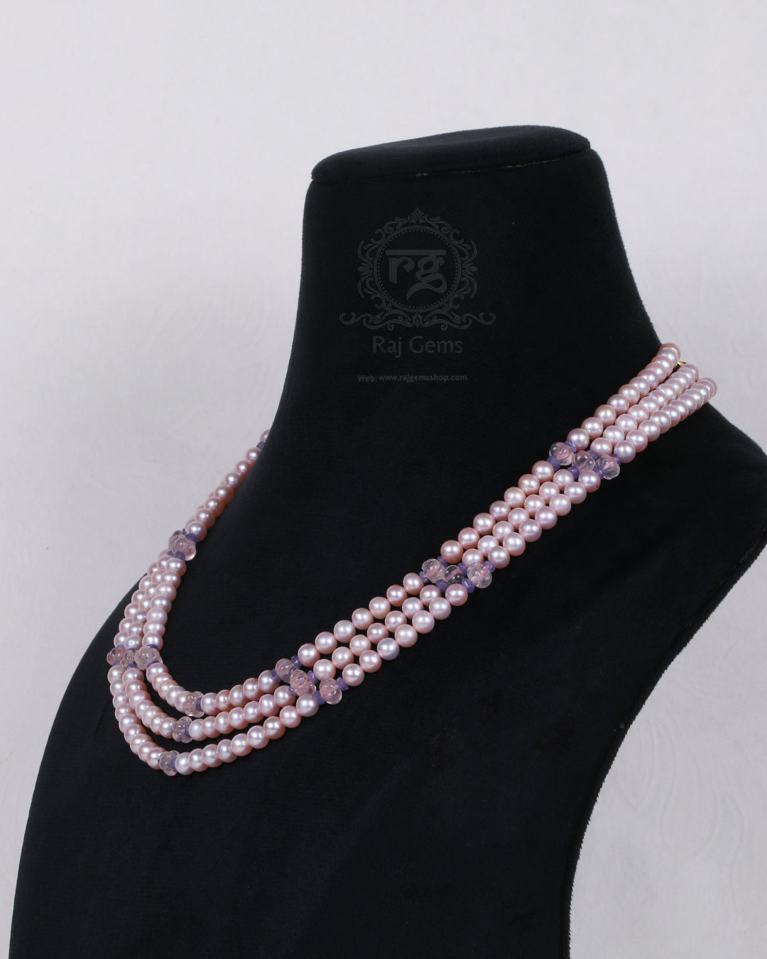 Natural Pink Freshwater Pearl Gemstone Beads Necklace