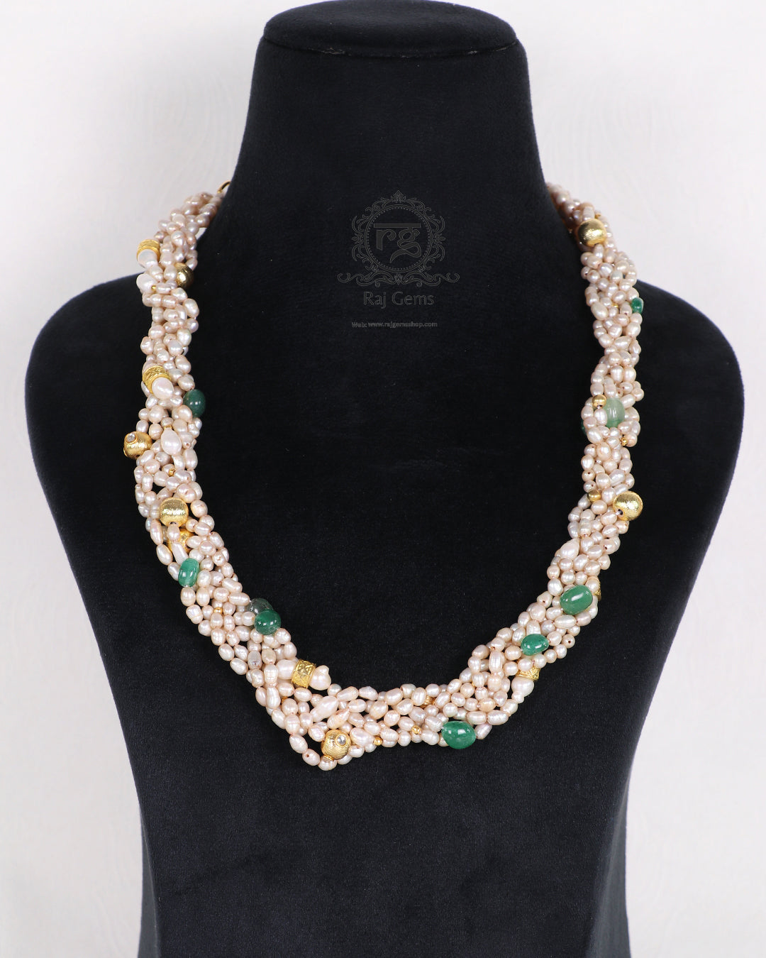 Natural Rice Pearl Gemstone Beads Necklace Jewelry
