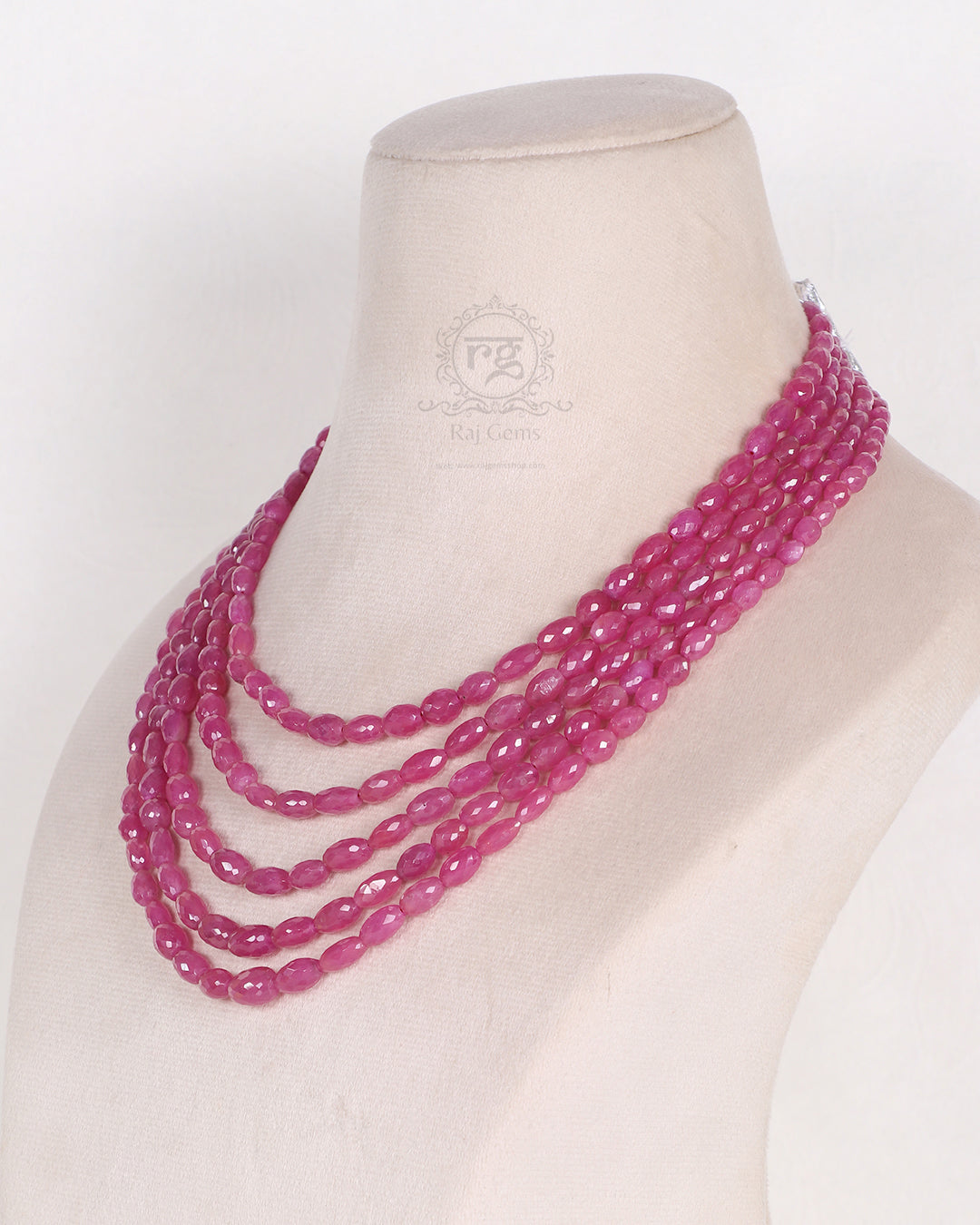Natural Ruby Gemstone Beads Necklace Jewelry