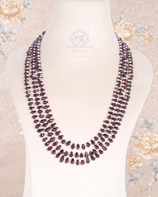 Natural Garnet Gemstone Beads Necklace Jewelry