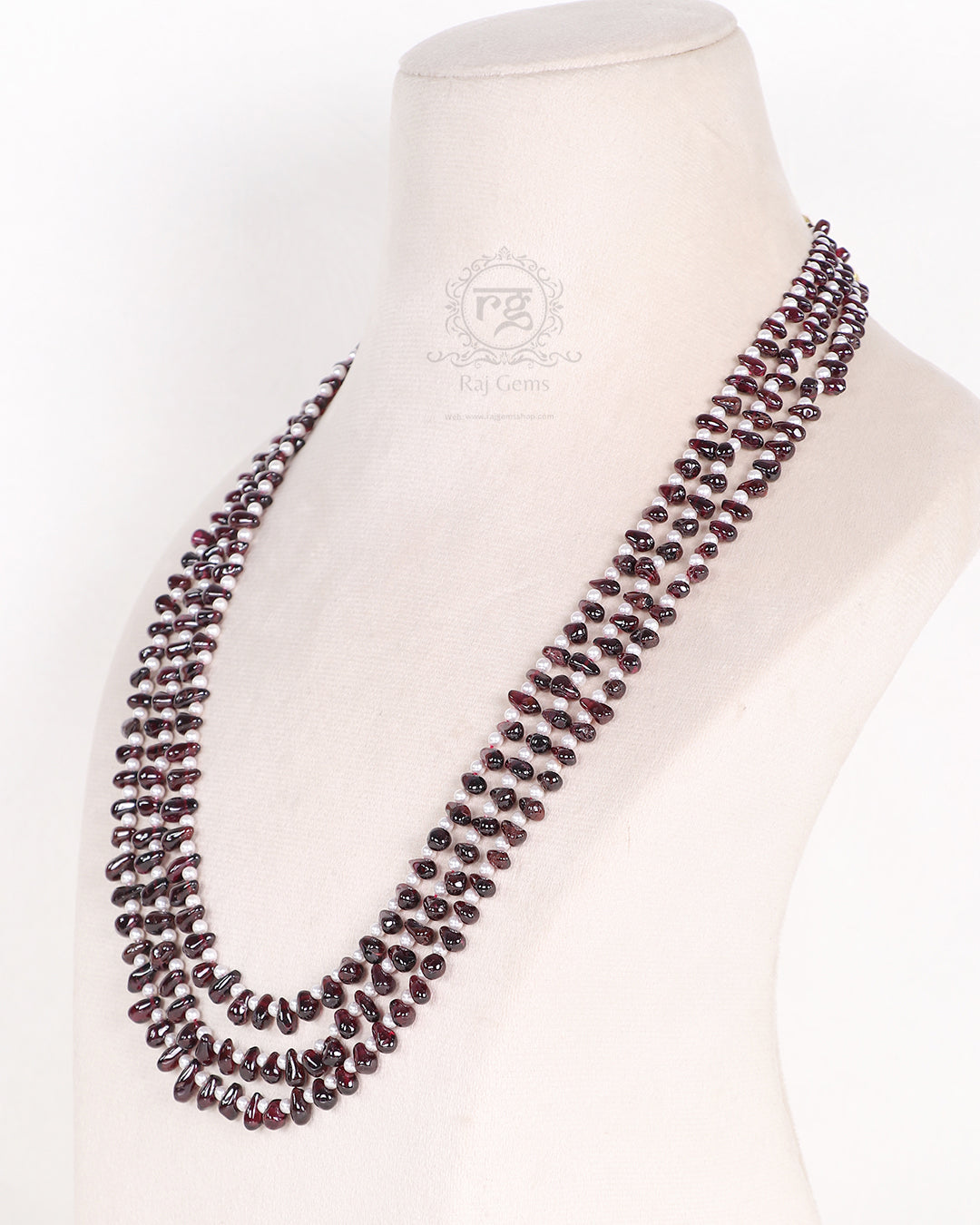 Natural Garnet Gemstone Beads Necklace Jewelry