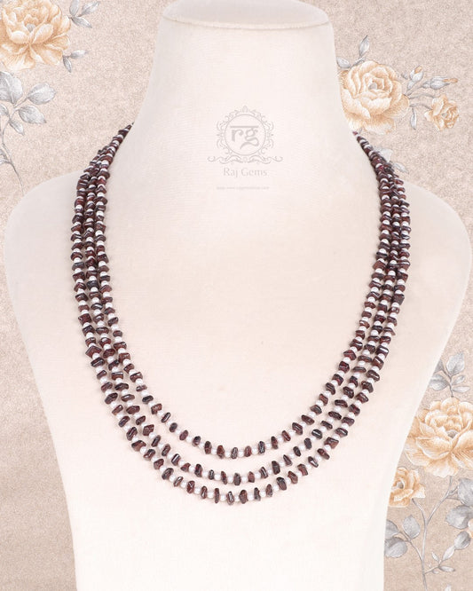 Natural Garnet Gemstone Beads Necklace Jewelry