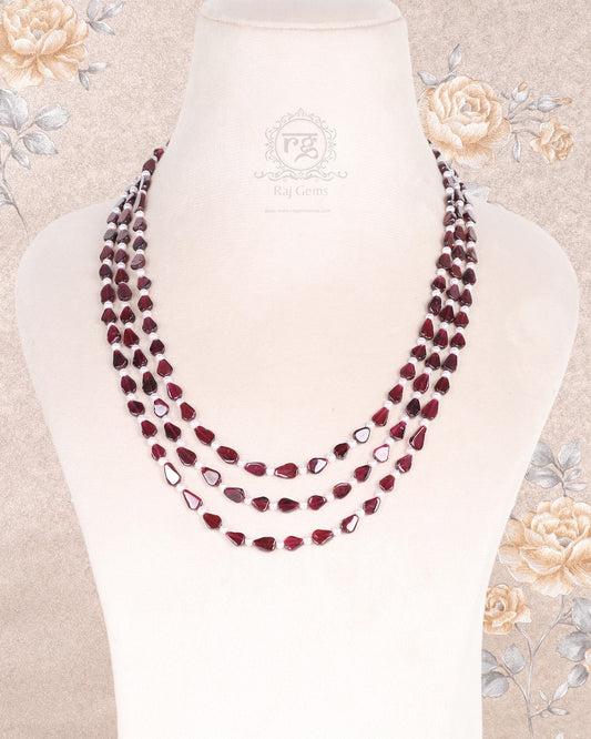 Natural Garnet Gemstone Beads Necklace Jewelry