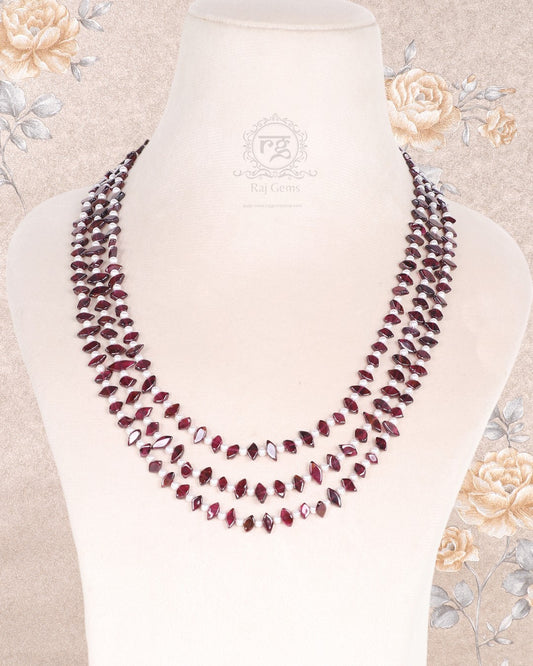 Natural Garnet Gemstone Beads Necklace Jewelry