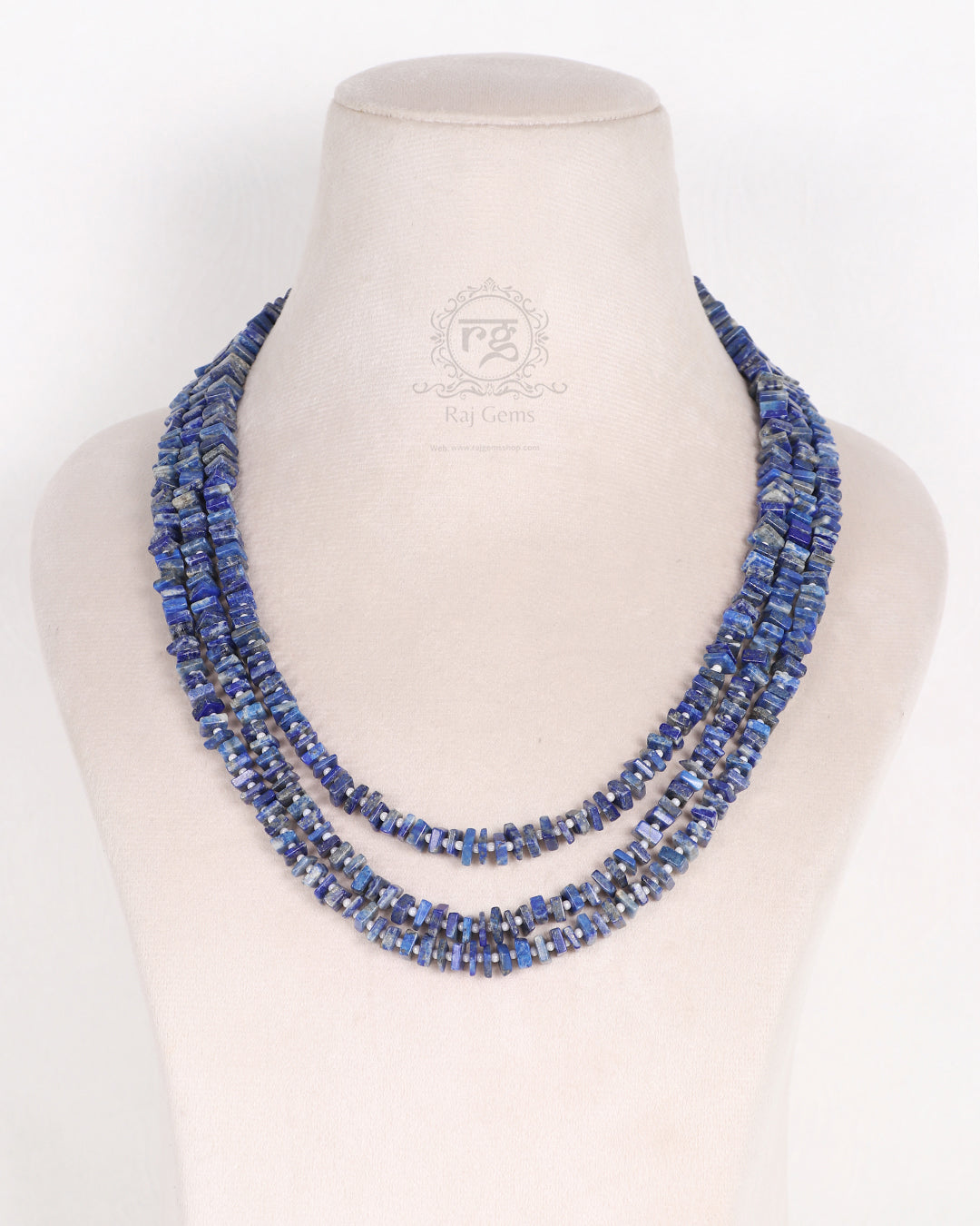 Natural Lapis Lazuli Gemstone Square Beads Necklace Jewelry