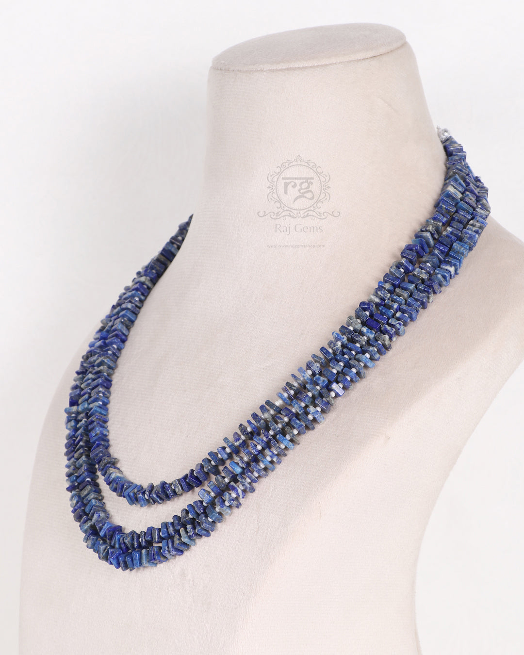 Natural Lapis Lazuli Gemstone Square Beads Necklace Jewelry