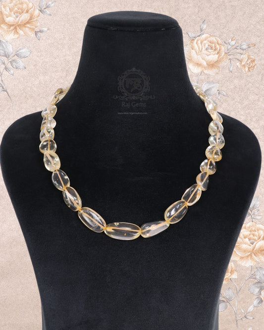 Natural Citrine Gemstone Beads Necklace Jewelry