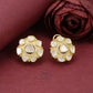 925 Silver Moissanite Polki Stud Earring