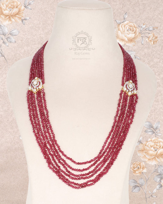 Pure Silver Red Quartz And Moissanite Necklace jewelry