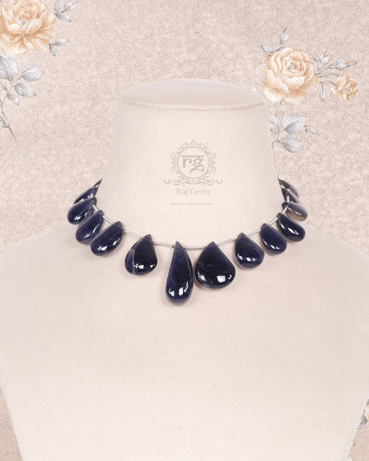 Natural Iolite Gemstone Beads Necklace Jewelry