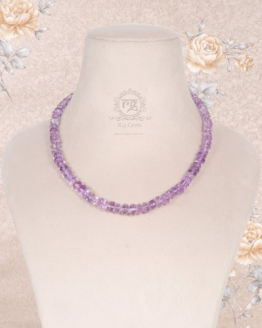 Natural Amethyst Gemstone Beads Necklace Jewelry