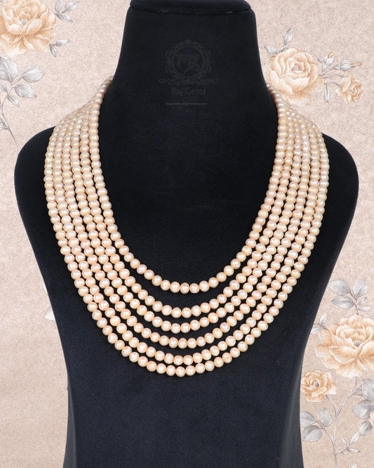 Natural Golden Freshwater Pearls Gemstone Beads Necklace Jewelry