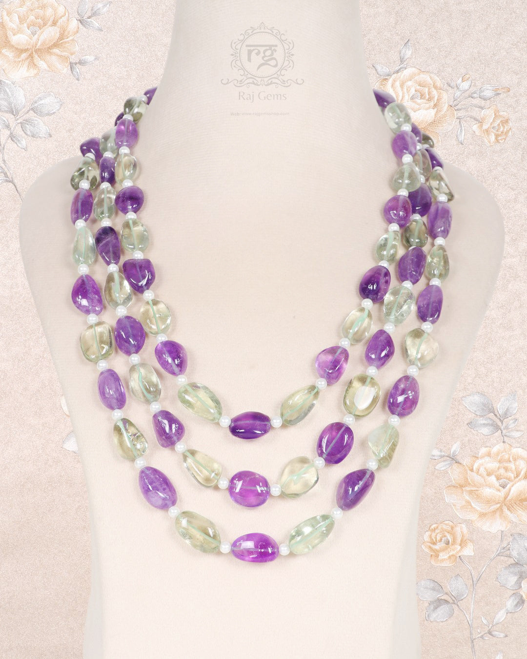 Natural Multi Amethyst Gemstone Beads Necklace Jewelry