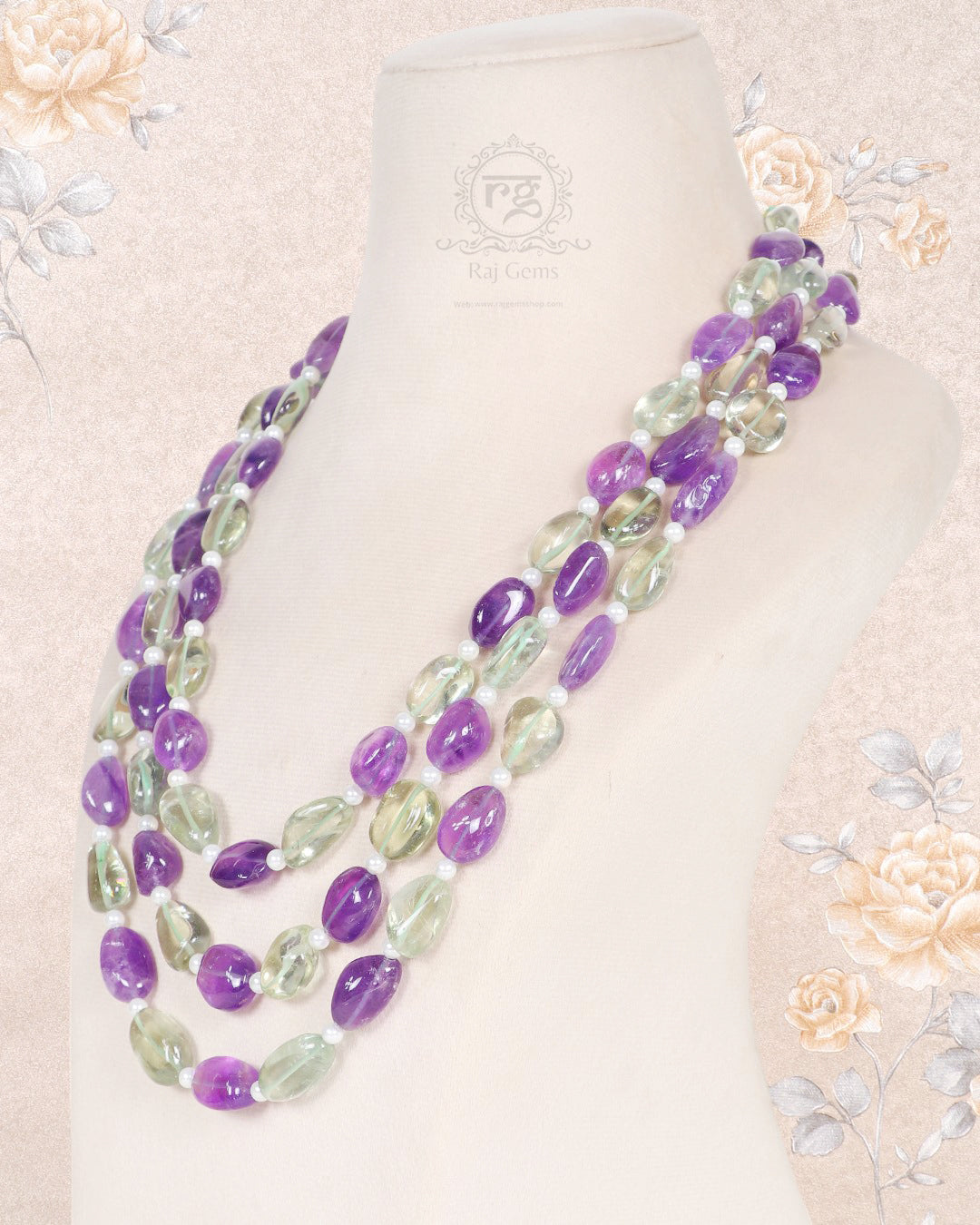 Natural Multi Amethyst Gemstone Beads Necklace Jewelry