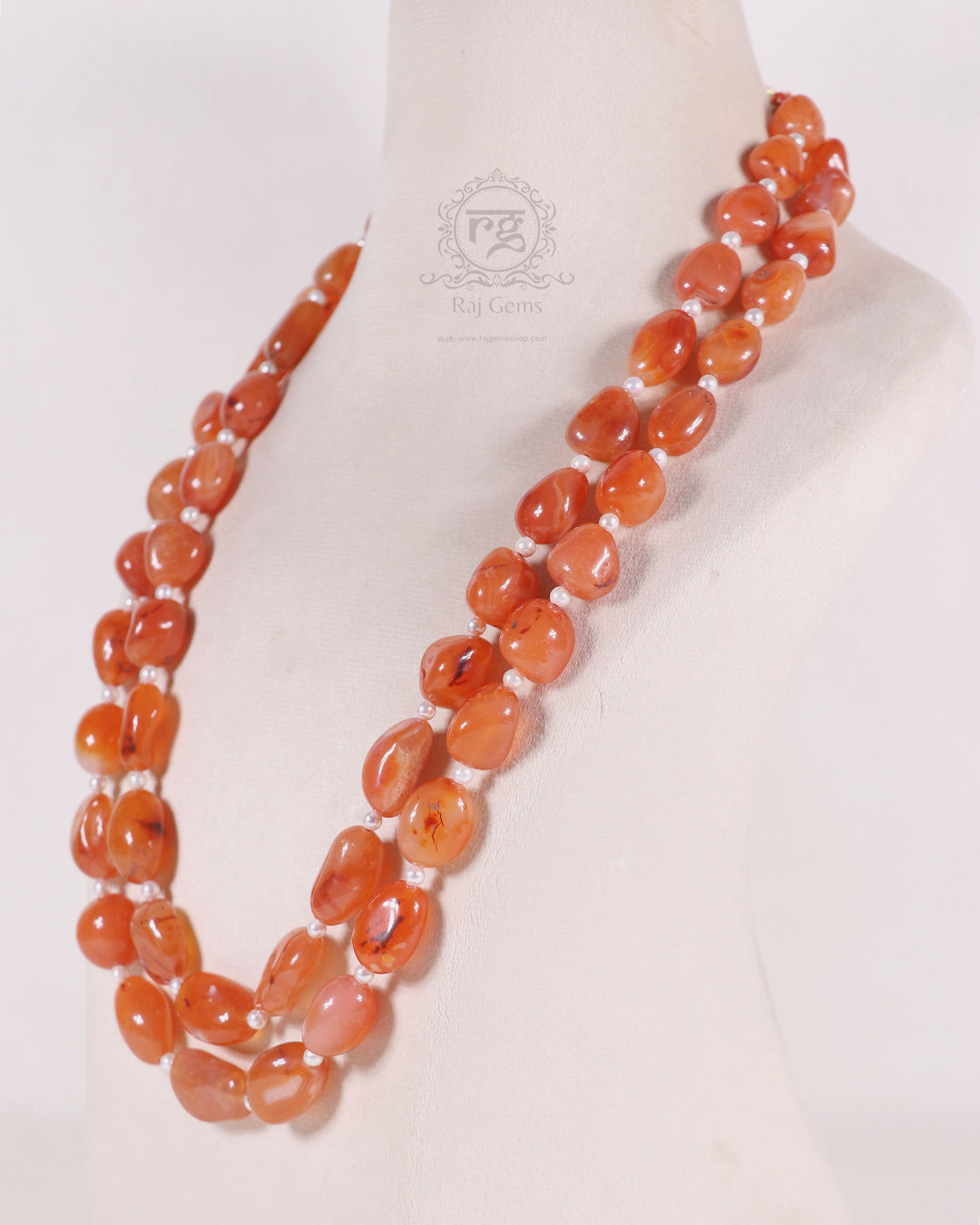 Natural Carnelian Gemstone Beads Necklace Jewelry