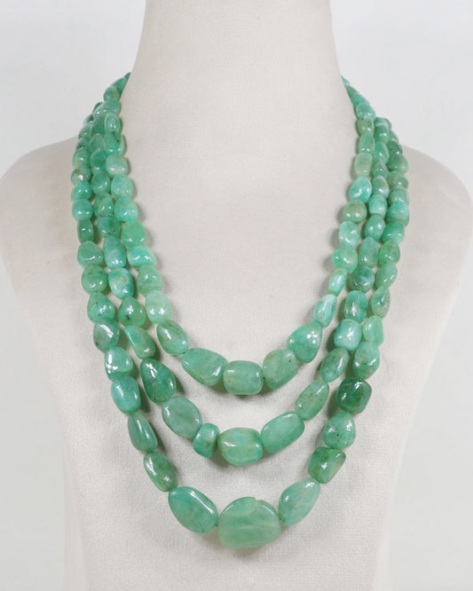 Fine Quality Natural Emerald Gemstone Beads Necklace Jewelry