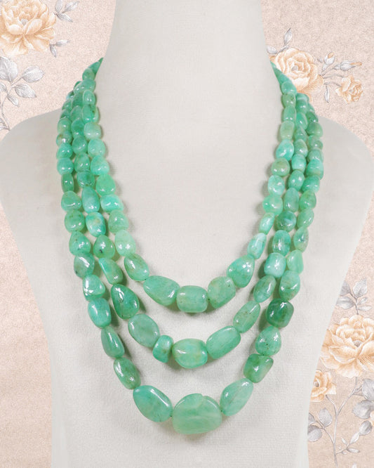 Fine Quality Natural Emerald Gemstone Beads Necklace Jewelry