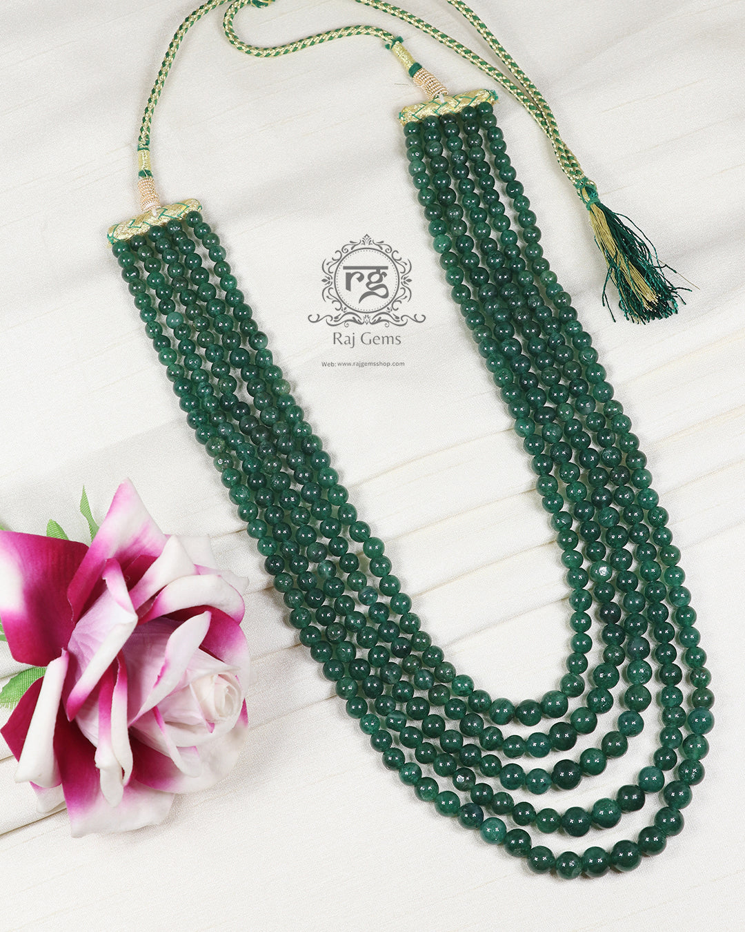 Natural Green Aventurine Quartz Gemstone Beads Necklace Jewelry