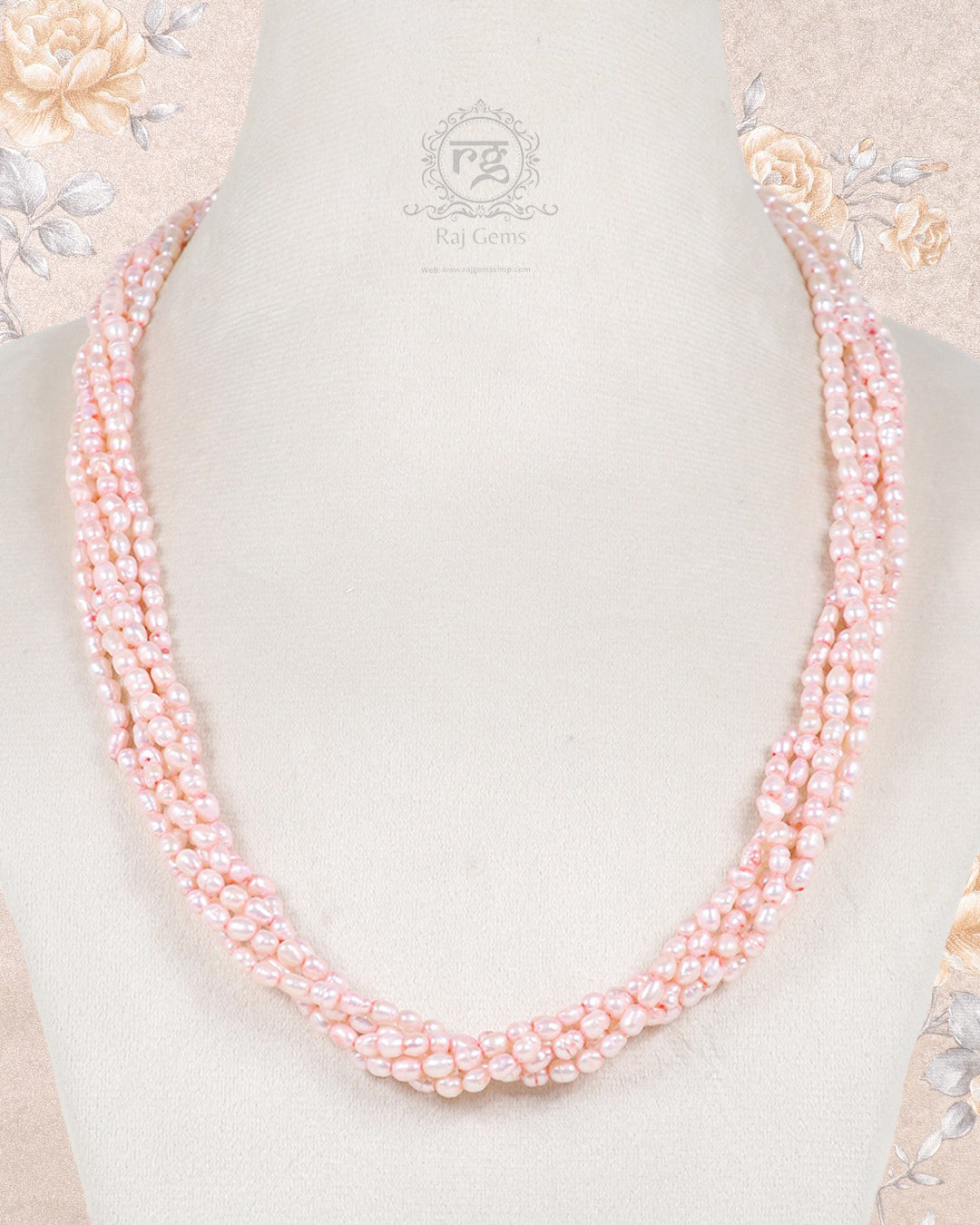 Natural Pink Freshwater Pearl Gemstone Beads Necklace Jewelry