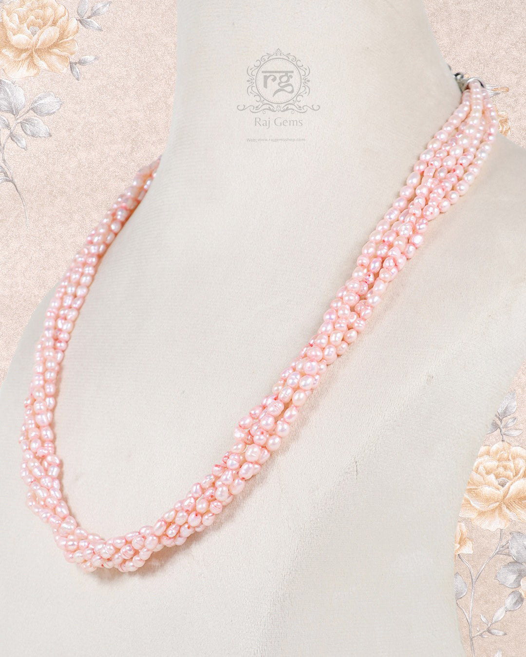 Natural Pink Freshwater Pearl Gemstone Beads Necklace Jewelry