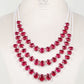 Imitation Ruby & Pearl Gemstone Beads Necklace Jewelry